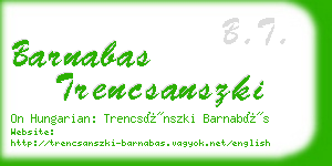 barnabas trencsanszki business card
